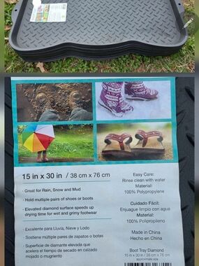 Boot Tray Diamond Pattern - Black -